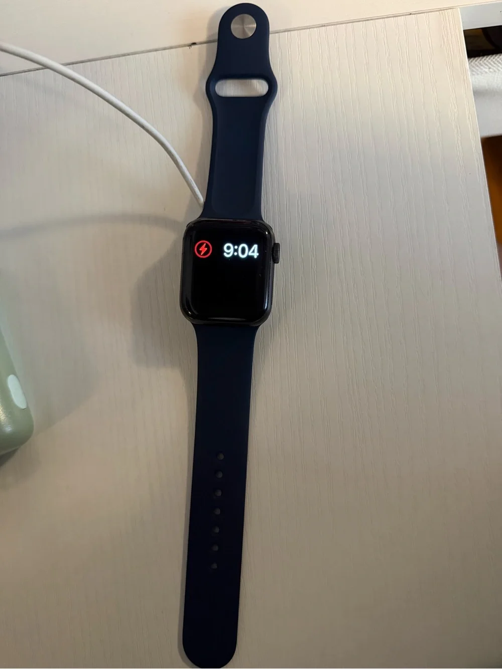 Apple Watch with Navy Blue Silicone Band
